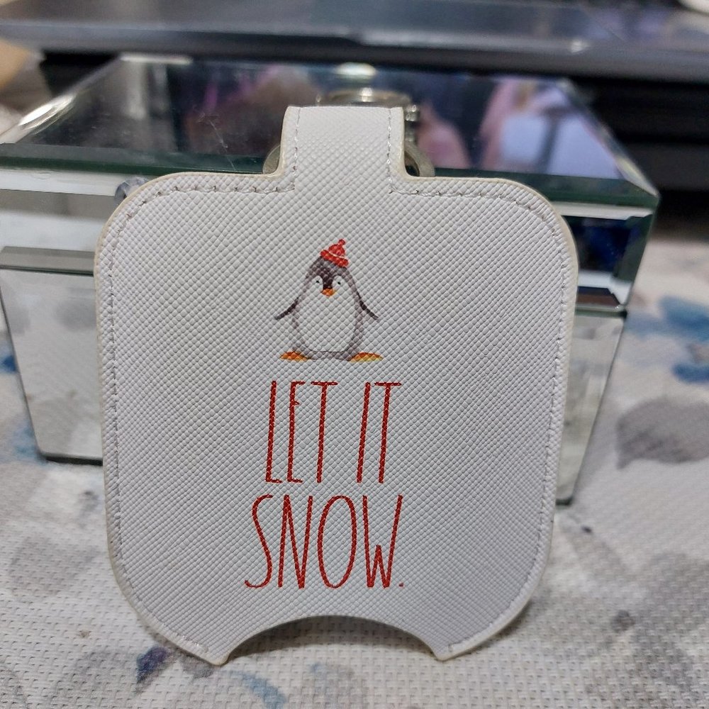 Rae Dunn Let It Snow Holiday Hand Sanitizer Case Keychain Super Cute